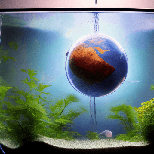 AI generated: planet earth in a fish tank, rembrandt, cgsociety, artstation