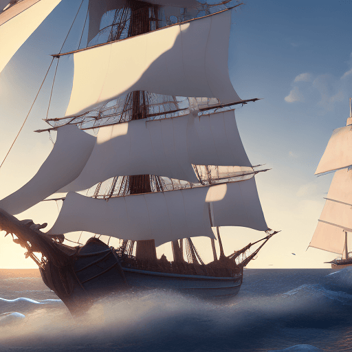 AI generated: Photo of a ultra realistic sailing ship, dramatic light, pale sunrise, cinematic lighting, battered,...