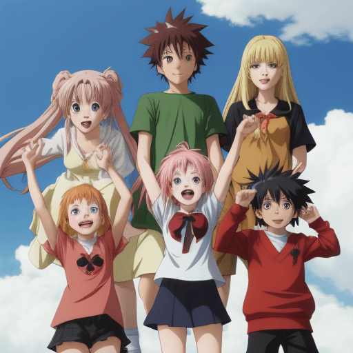 AI generated: 5 Anime kids 