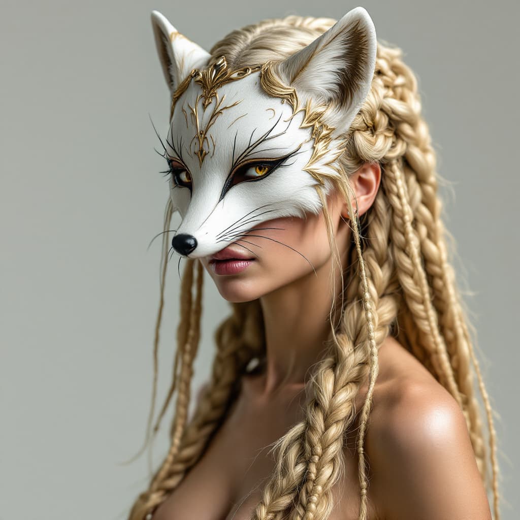 AI generated: Full length shot. A hyper-realistic portrait of a female character with a fair skin tone and long, b...