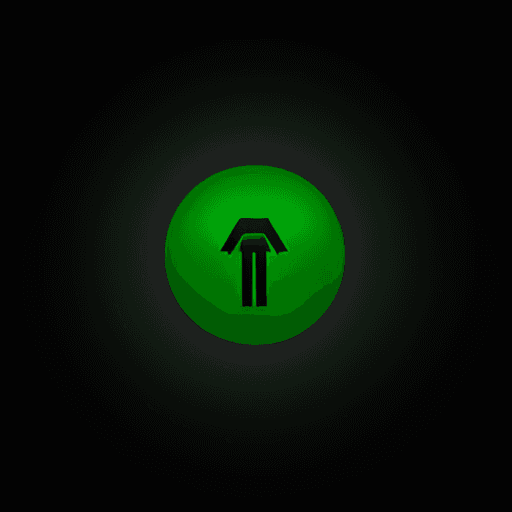 AI generated: A entire and complete pure black background without any light with only a simple small green exit si...