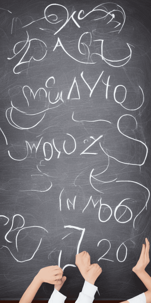 AI generated: Render a digital artwork featuring a girl with long flowing hair, holding a chalkboard displaying th...