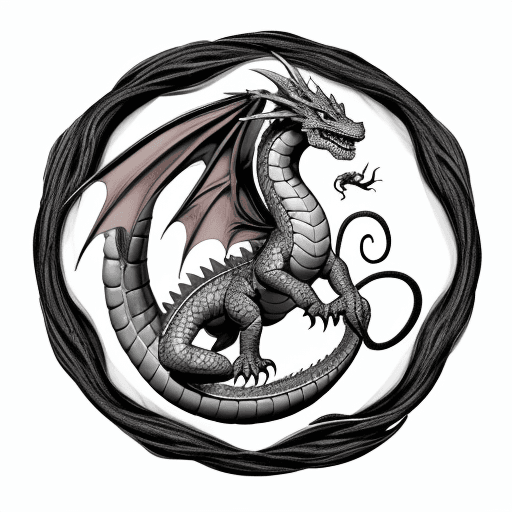 AI generated: Un dragon sin fondo de color verde y marron