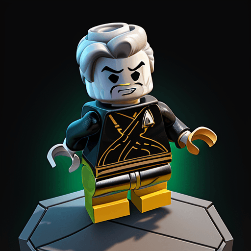 AI generated: lego Star Trek data character, full body, blender 3d, art station and behance, , Mobile game charact...