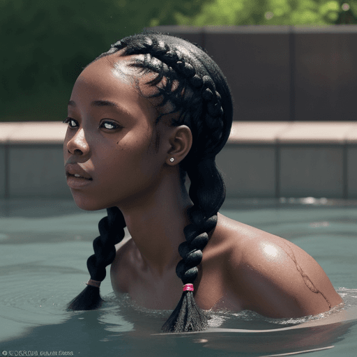 AI generated: fully clothed black girl with braids drowning, hyper-realistic, 8k image 
