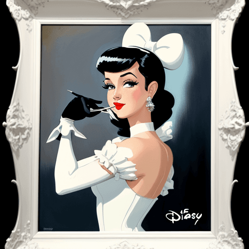 AI generated: a painting of a woman in a white dress putting on black gloves, in the style of i can't believe how ...