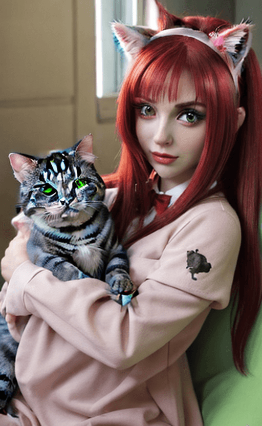 AI generated: animal cat valentine