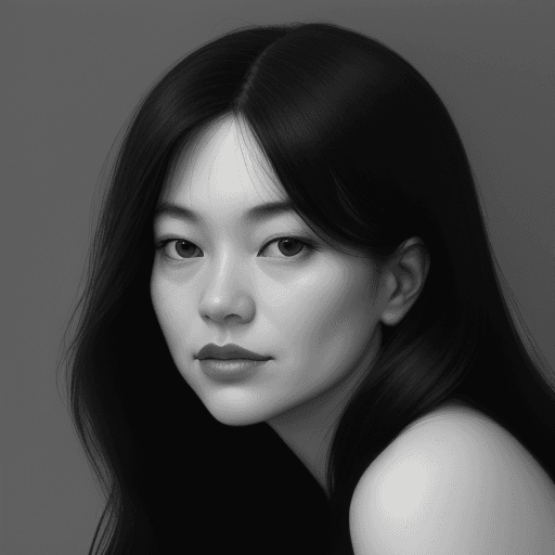 AI generated: a woman posing in black and white, in the style of portraits with soft lighting, janice sung, john m...