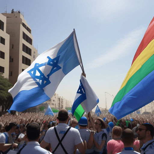AI generated: Israel flag held in pride