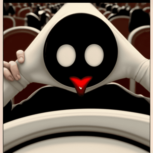 AI generated: 
Funny scene from the scream the movie cinematic shot, historical, high details