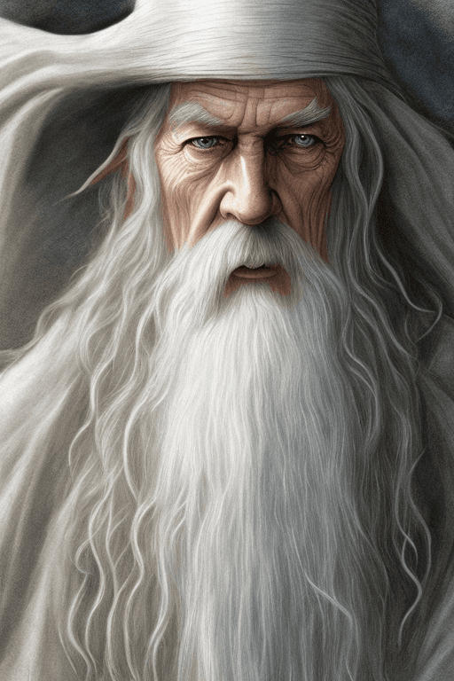 AI generated: the character of Gandalf the white from the lord of the rings, character design, digital art, digita...