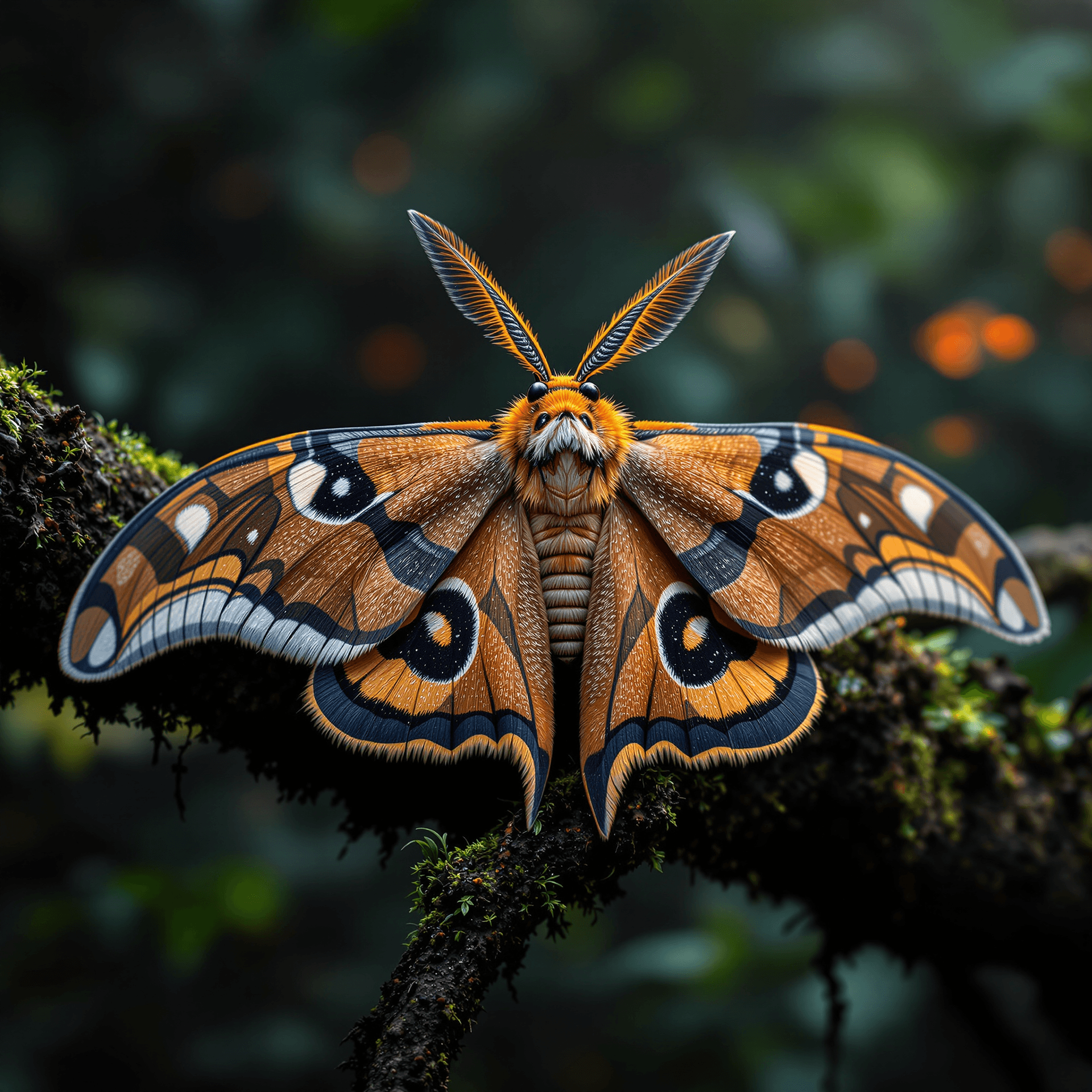 AI generated: A **breathtaking, ultra-detailed macro photograph** capturing the **sheer majesty of the Atlas moth ...