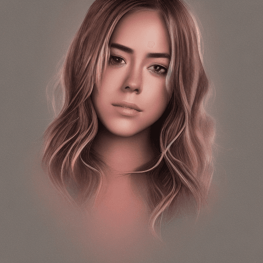 AI generated: Image of Chloe Bennet, face, colour, red blush, elegent, nice, beautiful, female, full front view, i...