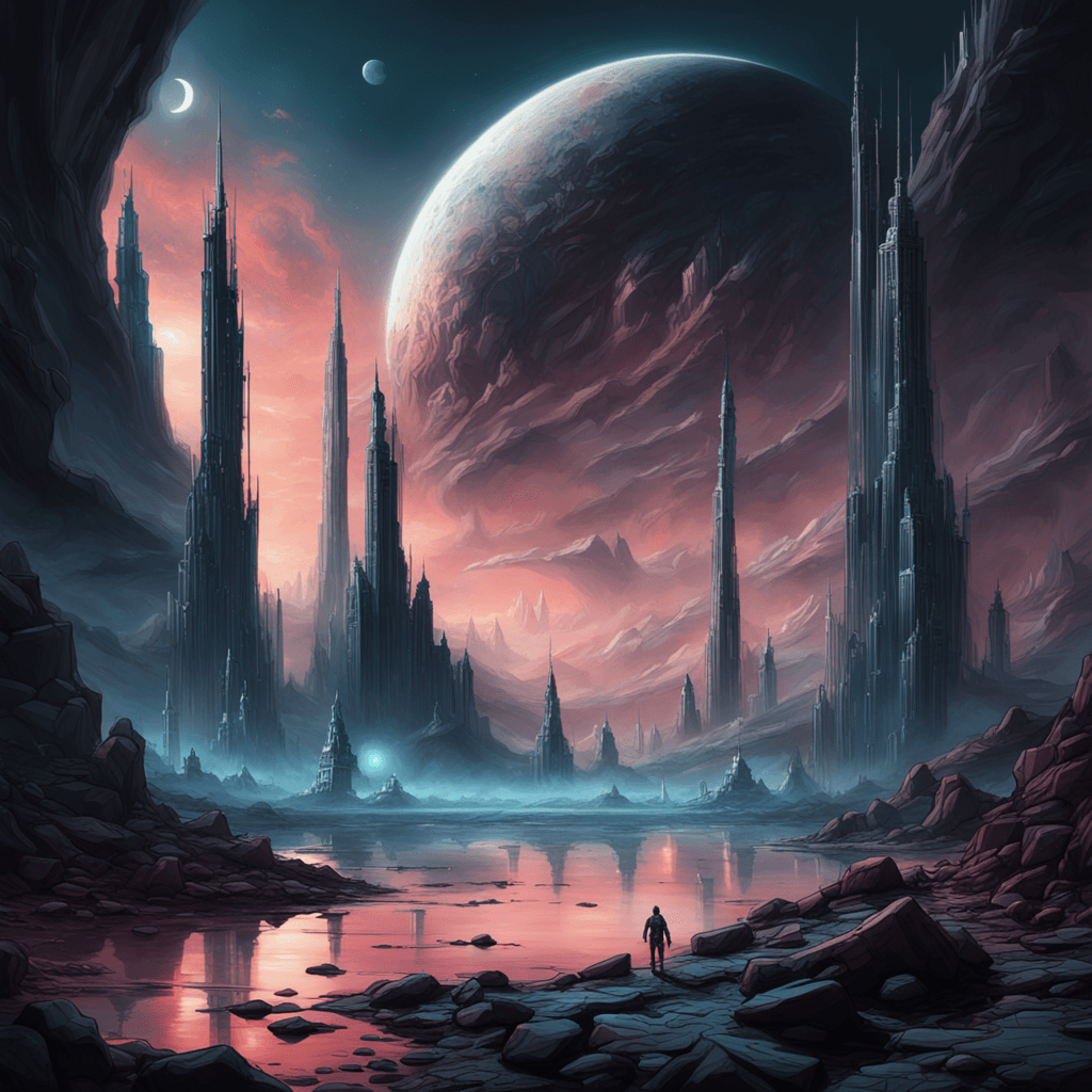AI generated: Create an image with  alienmoon in a visually striking and perfectly balanced composition, reminisce...