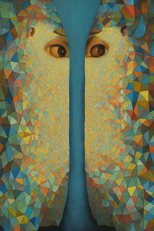AI generated: by gediminas pranckevicius, by mikhail larionov geometric, ecstatic astigmatism. a beautiful print o...