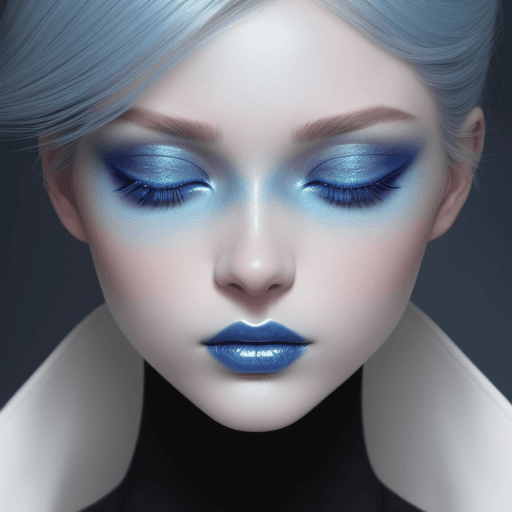 AI generated: a close up of a woman with a blue eye shadow on her face, official dior editorial, trending on pintr...
