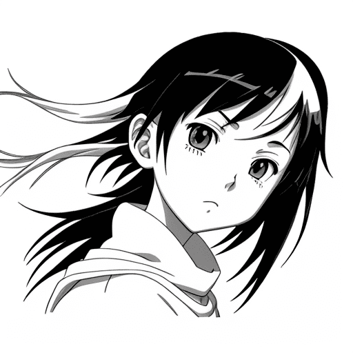 AI generated: many anime motives on white background, {{{{{{black and white style}}}}}}, art by studio ghibli