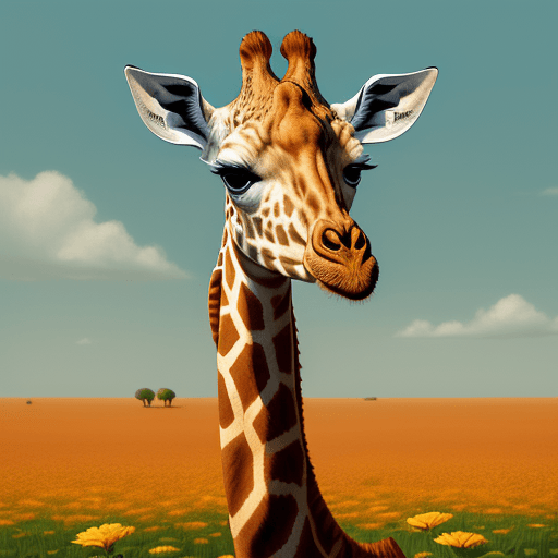 AI generated: giraffe in flowers by artist arne thun, in the style of natalia rak, 8k resolution, vintage aestheti...