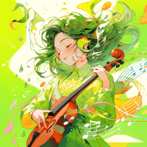 AI generated: A passionate musician, playing in harmony, in the style of Figurative Art, warm and vibrant color sc...