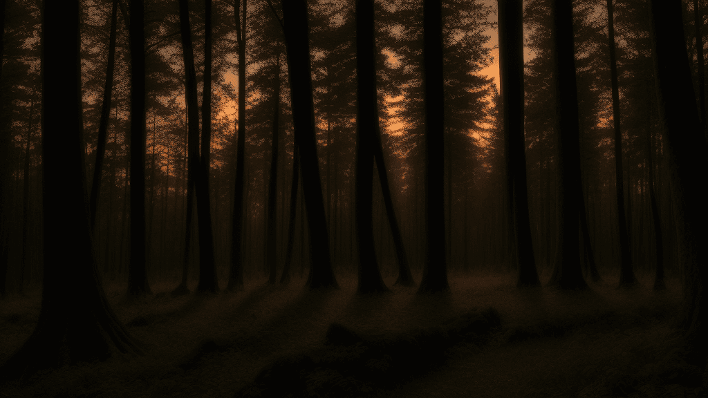 AI generated: forest at dusk.