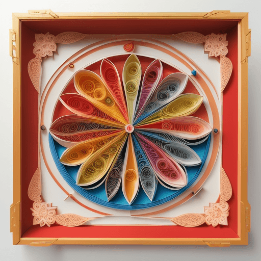 AI generated: Paper Quilling, Paper Cut Art, Paper Illustration, fairground gavioli,  Four Color, Very Detailed, 8...