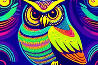 AI generated: owl, by Kerembeyit, behance contest winner, psychedelic art, anton fadeev and dan mumford, deepdream...