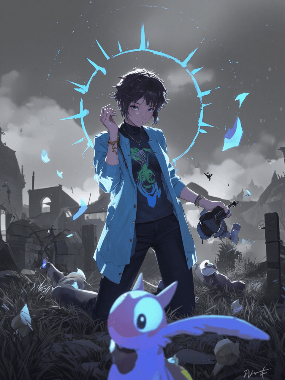 AI generated: A masterpiece in realistic 2D anime style: In a world where animals dance and play together in a dre...