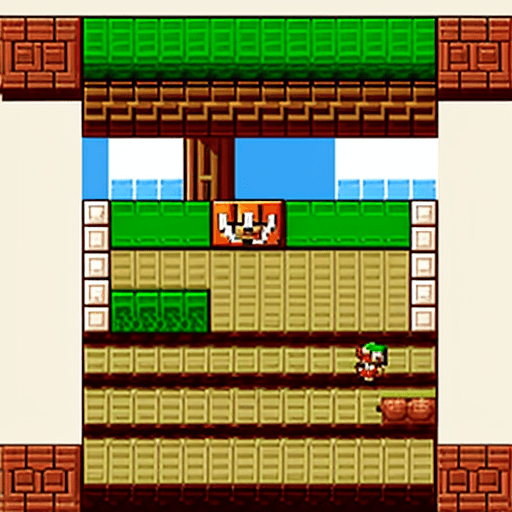 AI generated: 2d platform game level desing,pixel art,
simple desing, large stage, mario like game