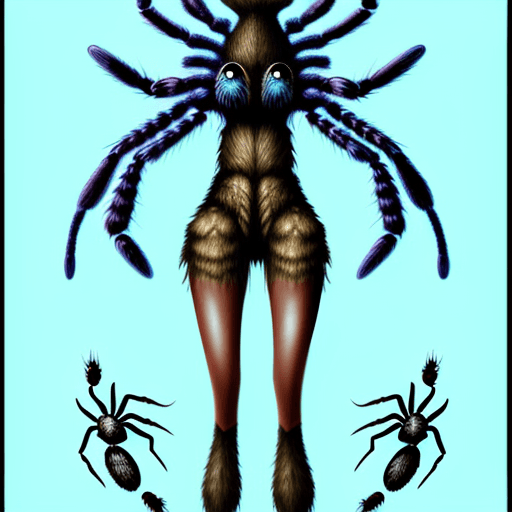 AI generated: An original spider hybrid monster girl character named Salticidae. She is a spidertaur, better known...