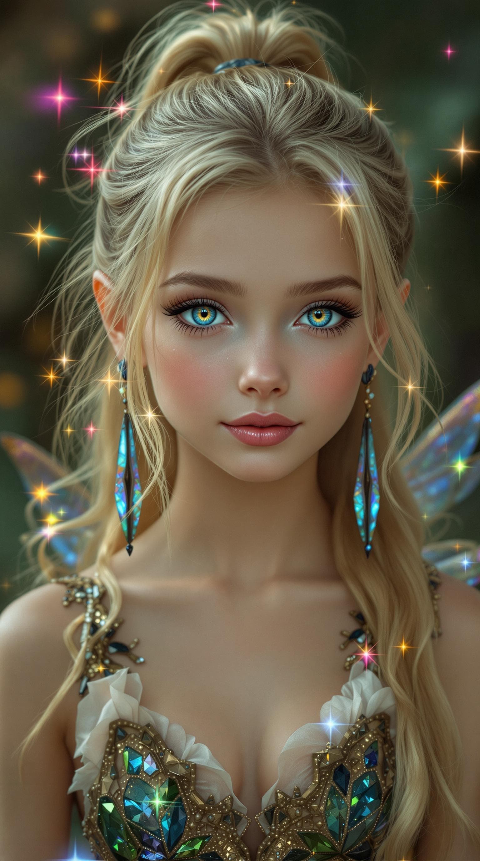 AI generated: a professional photo of a exceptionally beautiful girl Fairy (age 10) (full Body),(futuristic),(mast...