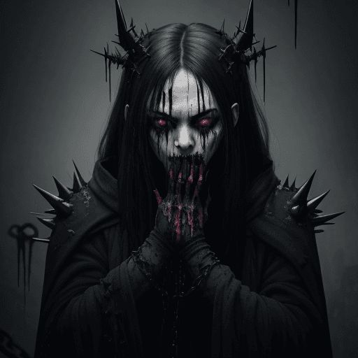 AI generated: Create a haunting and unsettling portrayal of a character - a frightening figure with a sinister pre...