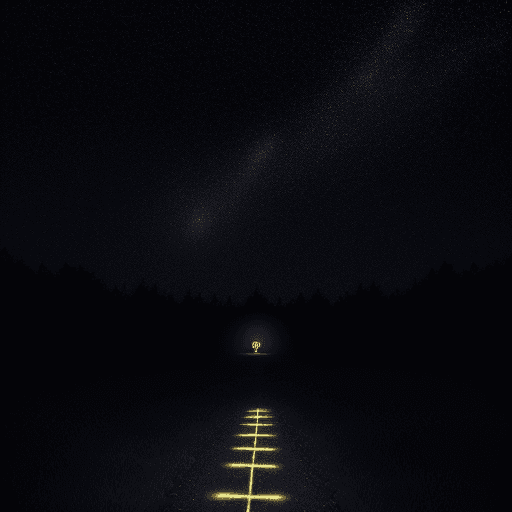 AI generated: A dark background with bright code patterns and a starry sky can enhance the feeling of immersion in...