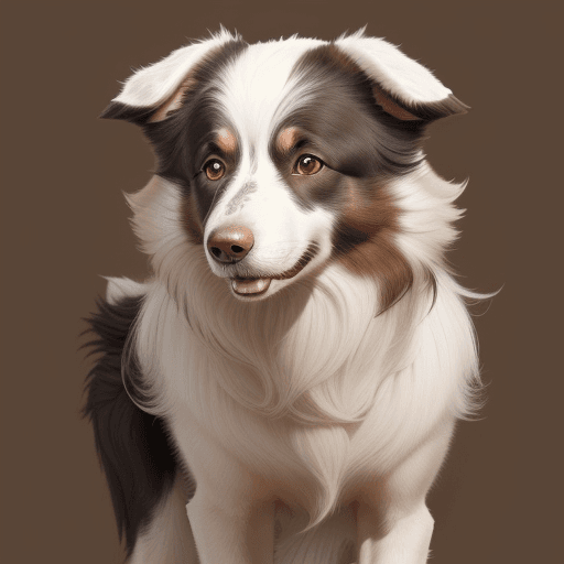 AI generated: A  Border collie, brown and white color hair,  4k