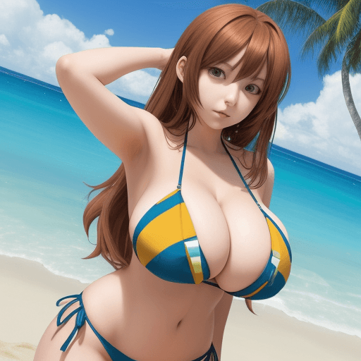 AI generated: Anime girl, big boobs bikini