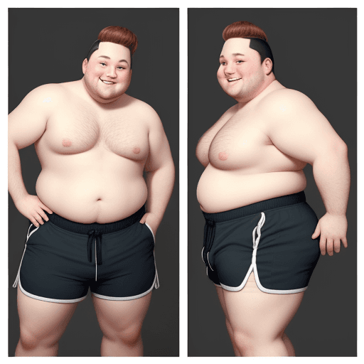 AI generated: High resolution,  chubby,  booty shorts , cropvtop , cock bulge , smiling,  cute ,