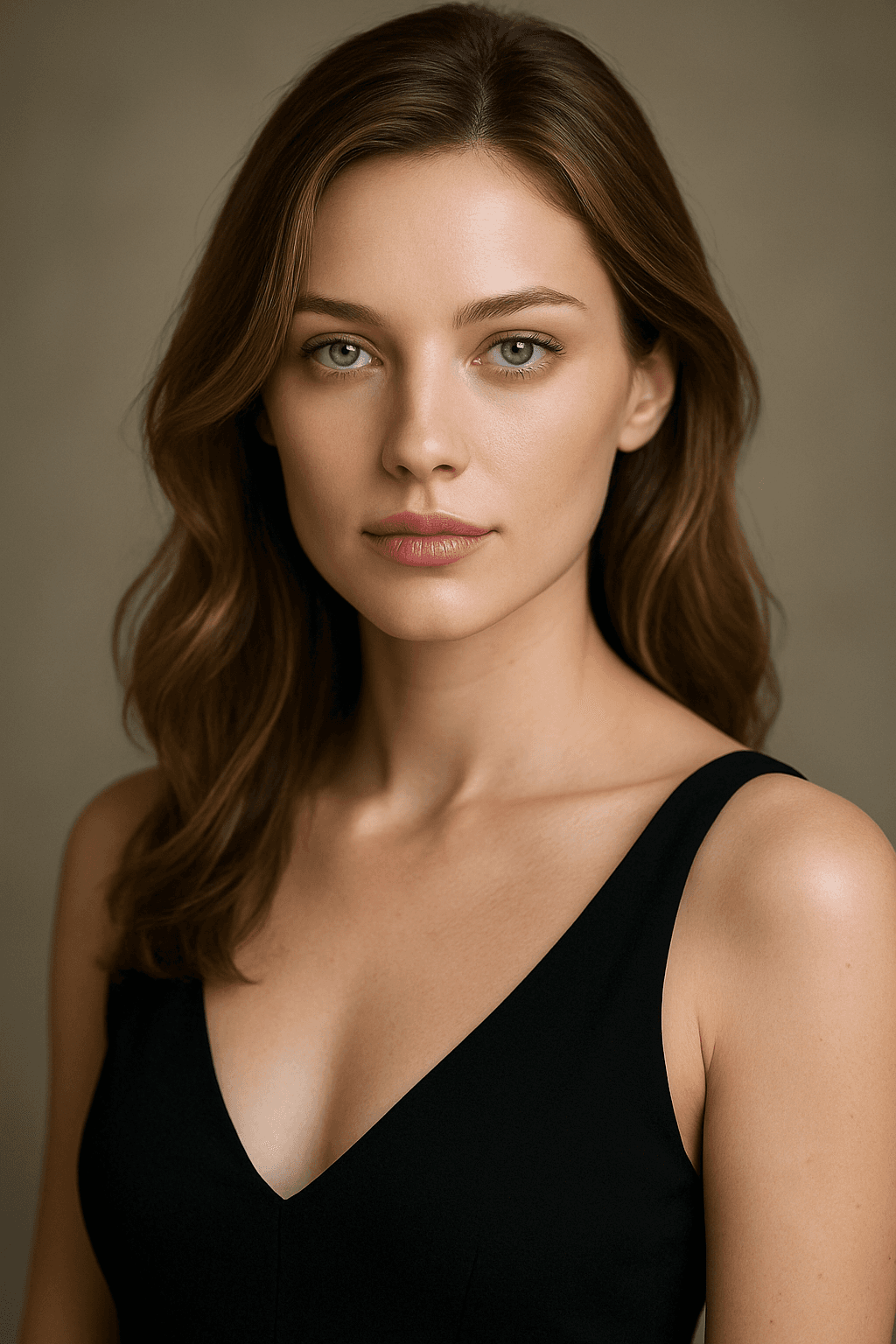 AI generated: create a 4k high Realistic portrait image of a gorgeous girl around age 25, pose towards camera with...