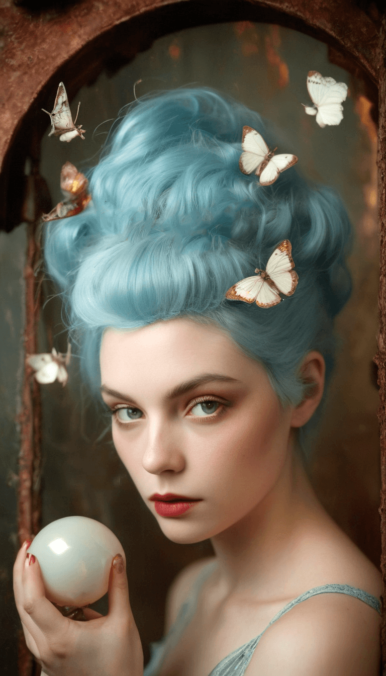 AI generated: best quality, 4k, highres, masterpiece, ultra-detailed, realistic, highly detailed blue haired women...