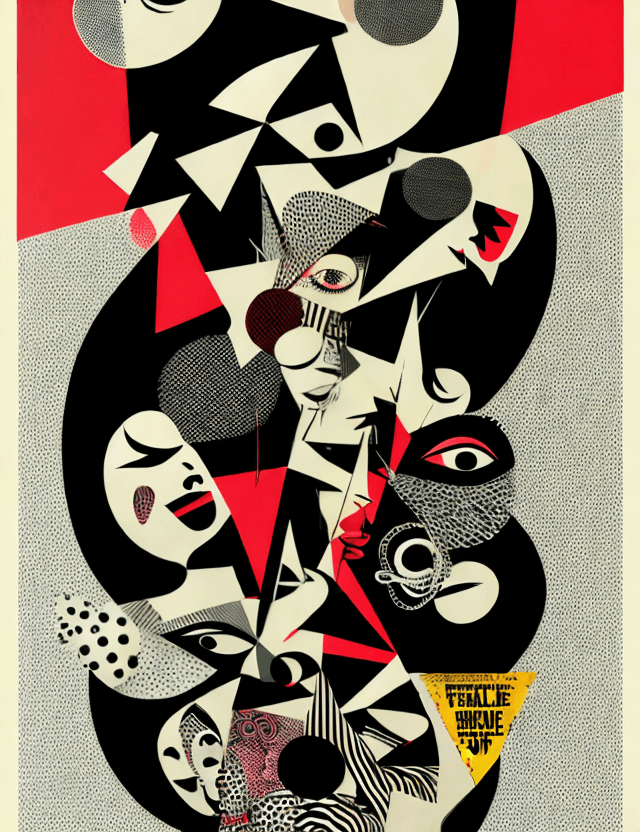 AI generated: Unapologetic, Perfectcore, bizarre, freaky graphic poster, strong graphic, line, Behance, award - wi...