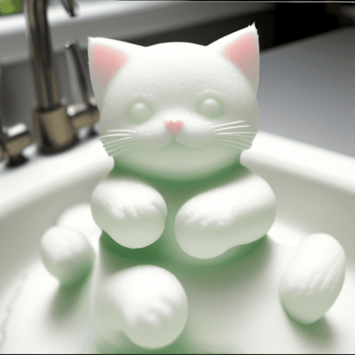AI generated: cat made out of Dishwashing Soap