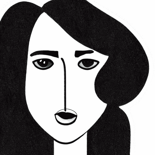 AI generated: young woman with long face, with dark hair, without hat, without glasses, with t-shirt, with hoodies...