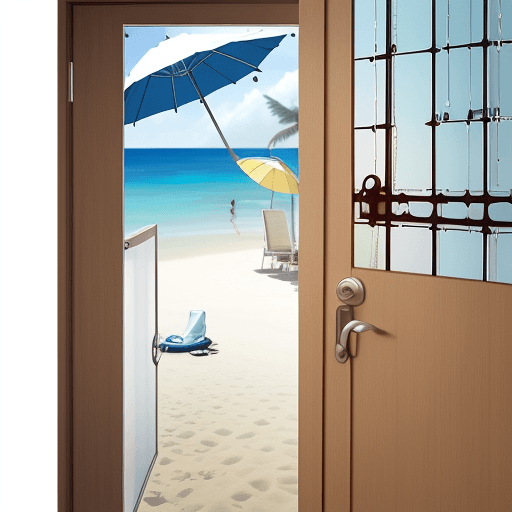 AI generated: a realistic picture of an close office door with a glass window. The glass window should reflect the...