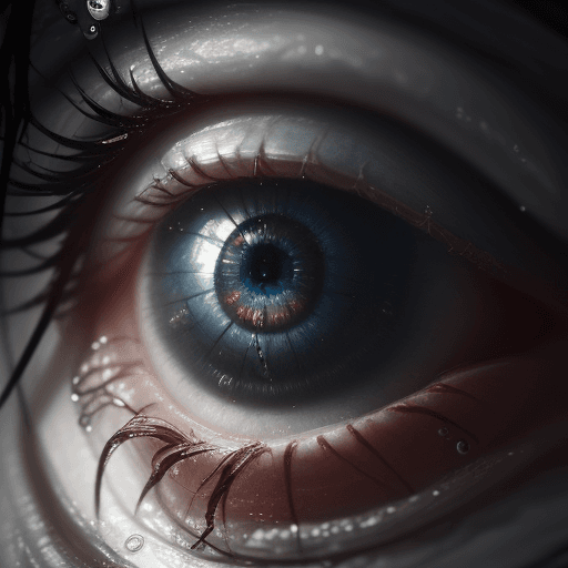 AI generated: an eye caught in a water drop, in the style of cryengine, pegi nicol macleod, realistic genre scenes...