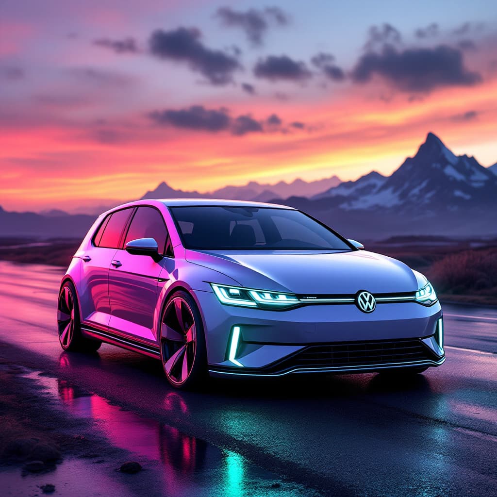 AI generated: zeig mir den zukunfts vw  golf in 10 jahren, bite noch 10 jahre in die zukunft, noch futuristischer
...