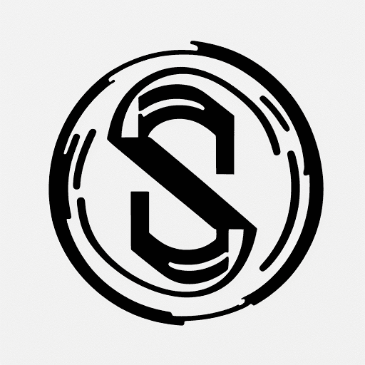 AI generated: letters SP vector logo, simple, black and white, Adobe illustrator