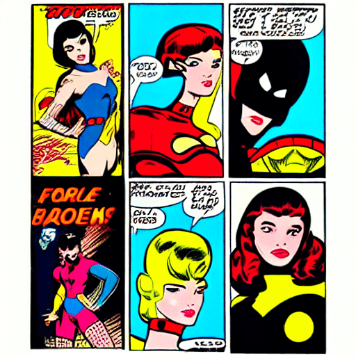 AI generated: comic book style, girl, all blue