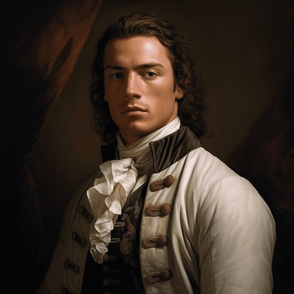 AI generated: Mesmerizing, handsome, 18th century man, beard, by Ernest Meissonier, by Mert and Marcus, by John St...