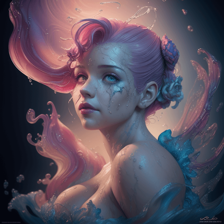 AI generated: alberto seveso art,  sugar plum fairy, water ink, ink water, ink cloud, 3D Digital Painting, Raster ...