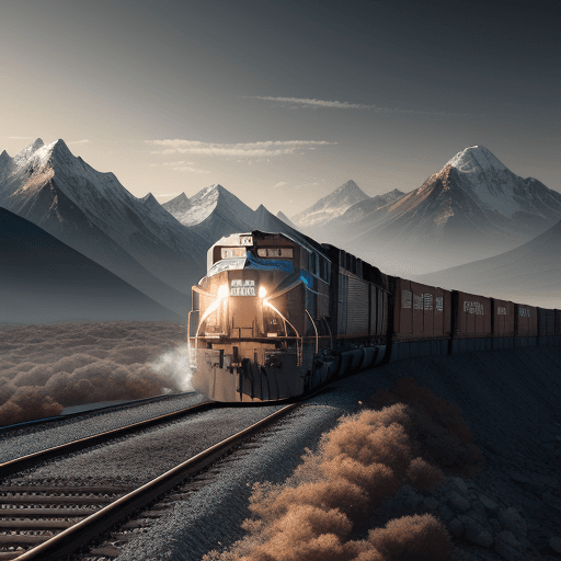 AI generated: 
freight train passing mountains 4k 8k octane rendering photorealistic hdr photography high sphere s...