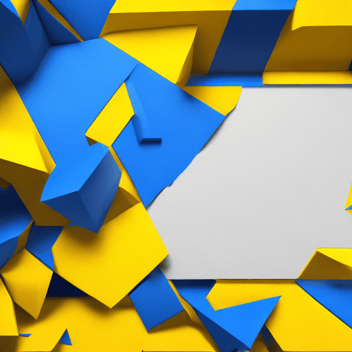 AI generated: blue and yellow rectangles with rounded corners with word "Cerebro" on them floating in 3d space lik...