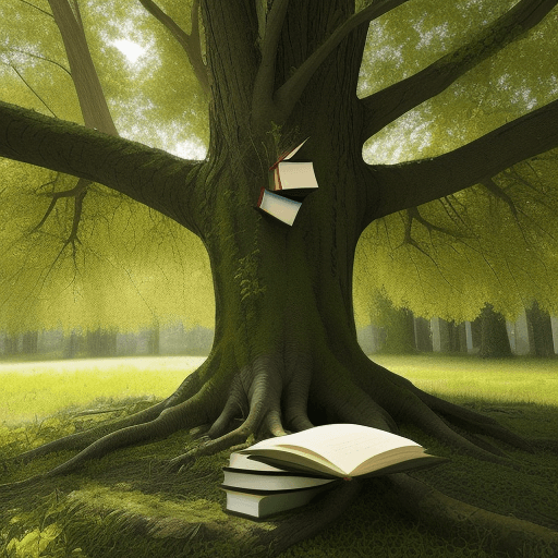 AI generated: tree growing out of a book